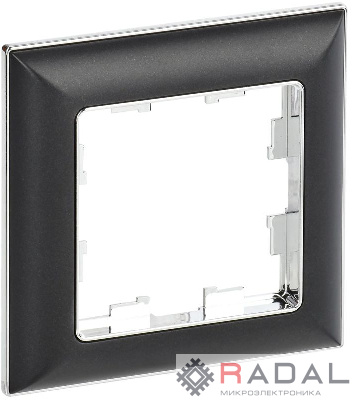 Рамка 1-м BRITE РУ-1-Бр хром/черн. IEK BR-M12-12-2-K23
