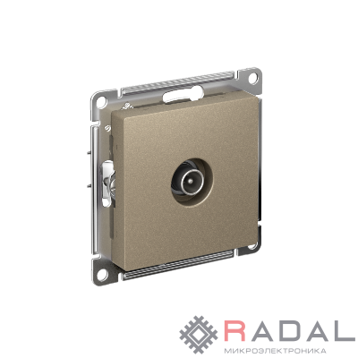 Механизм розетки TV ATLAS DESIGN оконечный 1DB шампань SchE ATN000591
