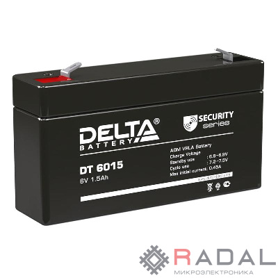 Аккумулятор ОПС 6В 1.5А.ч Delta DT 6015