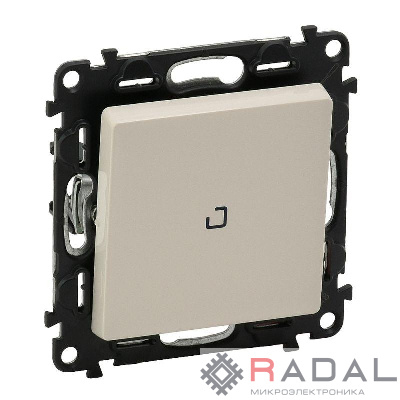 Выключатель 1-кл. СП Valena Life 10А IP20 250В 10AX с индикацией с лицев. панелью безвинтов. зажимы механизм сл. кость Leg 752204