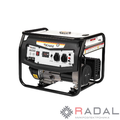 Генератор бензиновый KR3300 3.3кВт 230В 15л ручной стартер KRANZ KR-16-1133