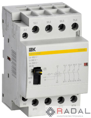 Контактор модульный КМ40-40МР AC с ручным управ. KARAT IEK MKK22-40-40