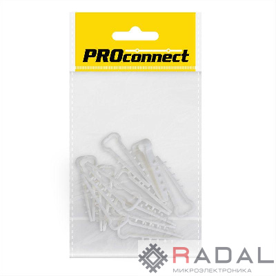 Дюбель-хомут 5-10 прямоуг. бел. (уп.10шт) PROCONNECT 07-4611-9