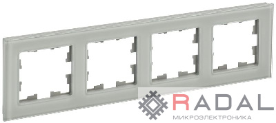 Рамка 4-м BRITE РУ-4-2-БрД стекло дым. IEK BR-M42-G-K30