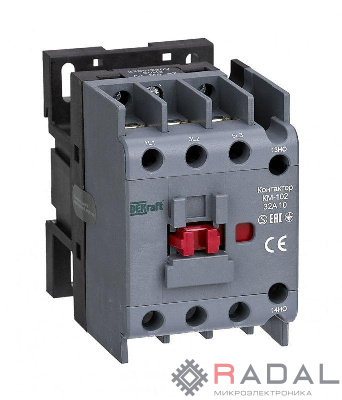 Контактор 32А 230В AC АС3 АС4 1НО+1НЗ КМ-102 DEKraft 21928DEK
