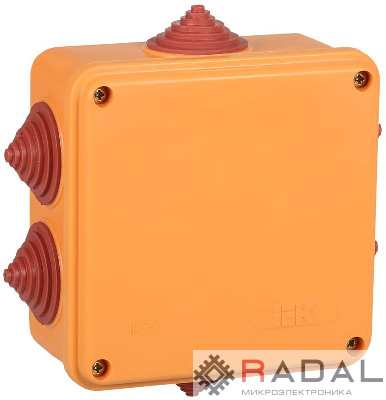 Коробка распаячная огнестойкая ПС 100х100х50 6P 4кв.мм IP55 6 вводов IEK UKF30-100-100-050-6-4-09