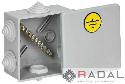 Коробка КУП КМ41360 85х85х40 IP44 6 вводов (7035) IEK UKO21-085-085-040-K41-44U