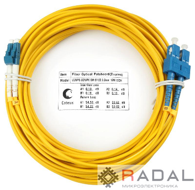 Шнур оптический FOP(d)-9-LC-SC-10м duplex LC-SC 9/125см 10м LSZH Cabeus 7519c