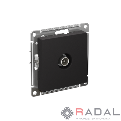 Механизм розетки TV проходной AtlasDesign 4DB карбон SchE ATN001092