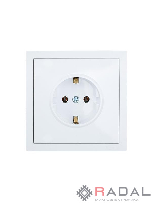 Розетка 1-мест. с/з ПБТ СП ZIMA безвинт. зажим бел. LEZARD 704-0288-122BQC
