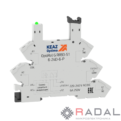 Розетка для реле OptiRel G RR93-51-220-240U-6-P КЭАЗ 281163