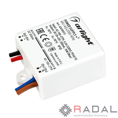 Блок питания ARJ-KE42350-MINI (15Вт 350мА PFC) IP20 пластик Arlight 024903(1)