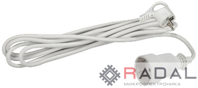Удлинитель-шнур 1х5м с заземл. 10А IP20 UX-1е-5m ПВС 3х0.75 Эра Б0039818