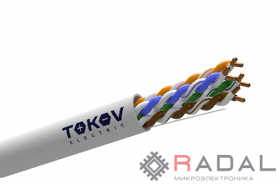 Кабель витая пара U/UTP 4х2х24AWG(0.48мм) кат.5E PVC Fluke tested (м) TOKOV ELECTRIC TKE-C06-U/UTP-42-5E-305