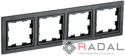 Рамка 4-м BRITE РУ-4-БрЧ черн. IEK BR-M42-K02