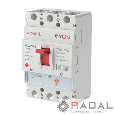 Выключатель автоматический MGS250 3P 160-200A 36kA YON MGS250N-3TAMF0200