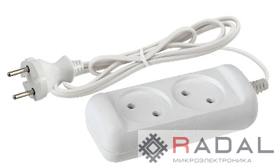 Удлинитель 2х5м без заземл. 6А IP20 UX-2-5m ШВВП 2х0.75 Эра Б0038559