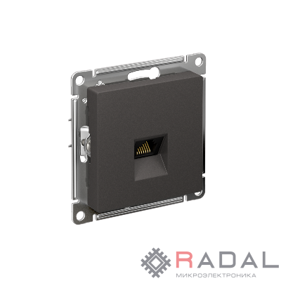Розетка компьютерная AtlasDesign RJ45 кат. 5Е механизм базальт SE ATN001483