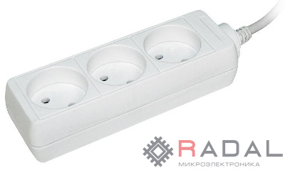 Удлинитель 3х3м без заземл. 10А IP20 У3 2P IEK WYP10-06-03-03-N