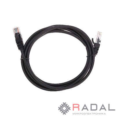 Патч-корд U/UTP CAT 5e RJ45-RJ45 26AWG LSZH черн. 2м Rexant 02-0102-2