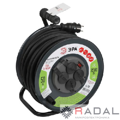 Удлинитель на метал. катушке 4х50м с заземл. IP44 RMx-4es-3х2.5-50m-IP44(KG) КГ с выкл. Эра Б0052919