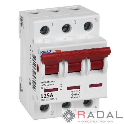 Выключатель нагрузки модульный OptiDin BM63PL-3125-УХЛ3 (ВМ63PL) КЭАЗ 328173