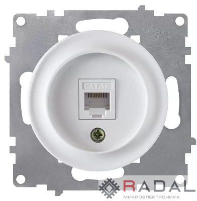 Розетка компьютерная 1-м СП Florence RJ45 кат.5E механизм бел. 1E20701300 OneKeyElectro 2172770