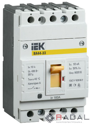 Выключатель автоматический 3п 50А 15кА ВА44 33 IEK SVA4410-3-0050