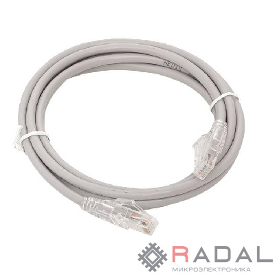 Патч-корд кат.5e неэкранированный UTP оболочка LSZH сер. (1.5м) TeraLINK PRO EKF TRP-5EUTP-LSH-1.5M-GY