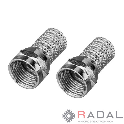 Разъем антенный на кабель штекер F для кабеля RG-6 (уп.2шт) Rexant 06-0004-A2