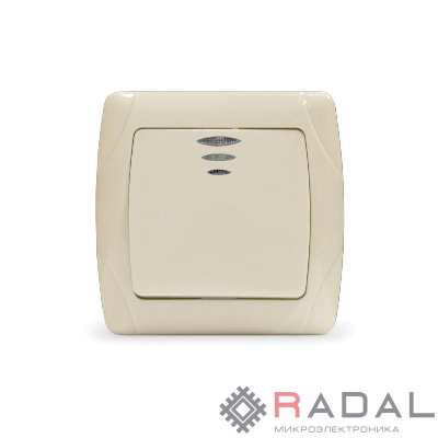 Выключатель 1-кл. СП Маргарита 10А IP20 с подсветкой сл.кость (ivory) UNIVersal М0121-I