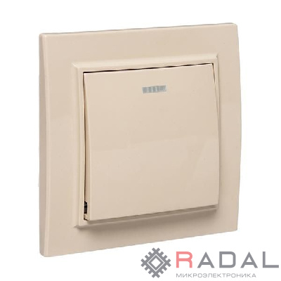 Выключатель 1-кл. СП Минск 10А IP20 с индикатором беж. EKF ERV10-121-20