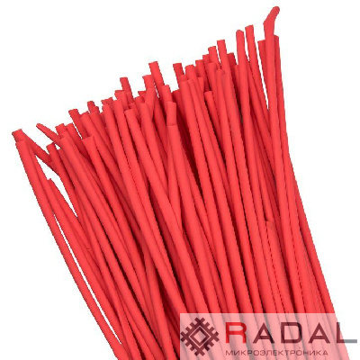 Трубка термоусадочная ТУТ 4/2 красн. (уп.100шт) PROxima EKF tut-4-r-1m