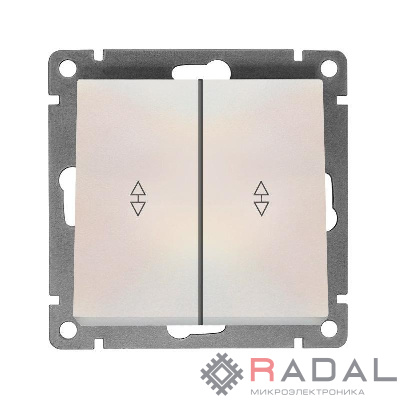 Переключатель проходной 2-кл. СП Афина 10А IP20 механизм жемчуж. UNIVersal A0026-Obr