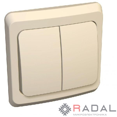 Выключатель 2-кл. СП Этюд 10А IP20 с индик. крем. SchE BC10-006K