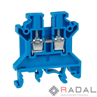 Клемма проходная винтовая OptiClip CTS-2.5-I-BU-24A-(0.2-2.5) син. КЭАЗ 289772