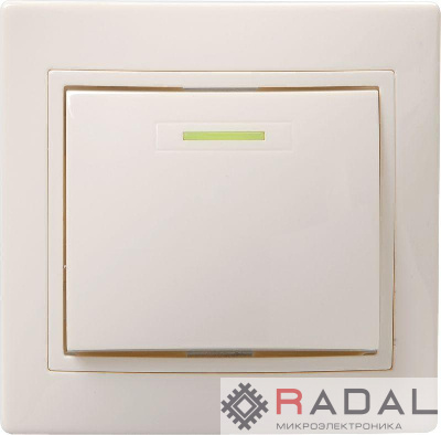 Выключатель 1-кл. СП Кварта 10А IP20 ВС10-1-1-ККм с индикацией крем. IEK EVK11-K33-10-DM