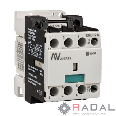 Контактор КМЭ 12А 1NO 400В АС AVERES EKF ctr-s-12-10-400-av