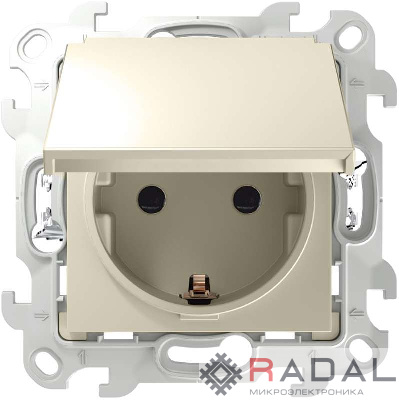 Механизм розетки 2К+З IP44 Push&Go Simon24 сл. кость 2420448-031