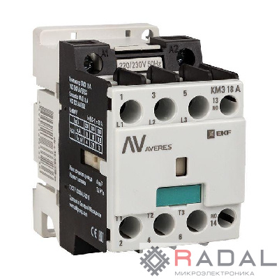 Контактор КМЭ 18А 1NO 230В АС AVERES EKF ctr-s-18-10-230-av