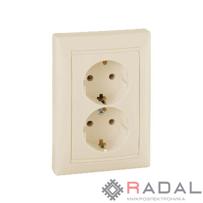 Розетка 2-м СП Valena 16А IP20 2P+E с заземл. немецк. стандарт сл. кость (DIY-упак.) Leg 695616