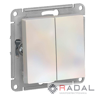 Механизм переключателя 2-кл. СП AtlasDesign 10А IP20 (сх. 6/2) 10AX жемчуж. SchE ATN000465