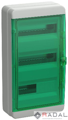 Корпус пластиковый КМПн-36 IP65 зел. прозр. дверь TEKFOR IEK TF5-KP72-N-36-65-K03-K06