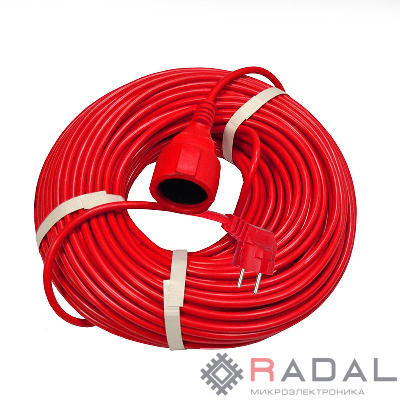 Удлинитель-шнур 1х50м с заземл. 10А IP20 2.2кВт ПВС 3х1 DOMTOK 2495