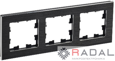 Рамка 3-м BRITE РУ-3-1-БрЧ металл черн. IEK BR-M32-M-K02