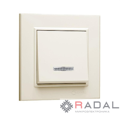 Выключатель 1-кл. СП Karea 10А IP20 с подсветкой крем. Makel 56010021