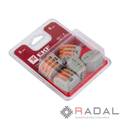 Клемма СМК 222-413 (блист.5шт) EKF plc-smk-413b
