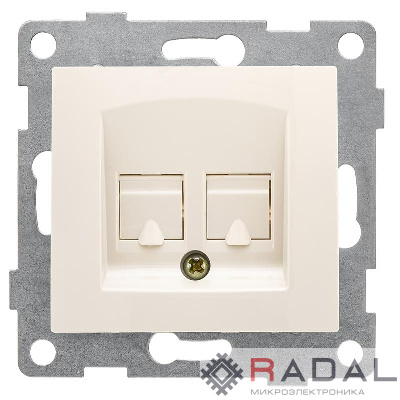 Розетка компьютерная 2-м СП Bravo RJ45 механизм беж. GUSI С10К2-003