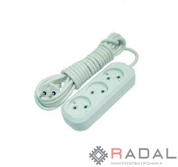 Удлинитель 3х5м без заземл. 10А IP20 Makel MGP124