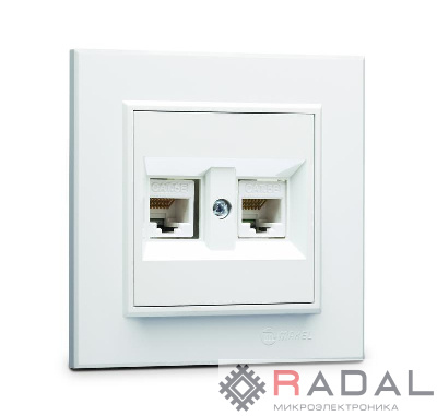 Розетка компьютерная двойная СП Karea 16А IP20 CAT 5 бел. Makel 56001036